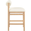  Meridian Roundhill Cream Vegan Leather Upholstered Counter Stool IMAGE 4