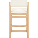  Color_Cream -- Roundhill Cream Vegan Leather Upholstered Counter Stool IMAGE 5