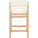  Meridian Roundhill Cream Vegan Leather Upholstered Counter Stool IMAGE 5
