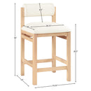  Color_Cream -- Roundhill Cream Vegan Leather Upholstered Counter Stool IMAGE 8