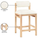  Color_Cream -- Roundhill Cream Vegan Leather Upholstered Counter Stool IMAGE 9