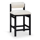  Color_Cream -- Roundhill Cream Linen Textured Fabric Upholstered Counter Stool IMAGE 1