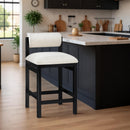  Color_Cream -- Roundhill Cream Linen Textured Fabric Upholstered Counter Stool IMAGE 2