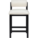  Color_Cream -- Roundhill Cream Linen Textured Fabric Upholstered Counter Stool IMAGE 3