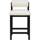  Meridian Roundhill Cream Linen Textured Fabric Upholstered Counter Stool IMAGE 3