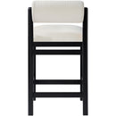  Color_Cream -- Roundhill Cream Linen Textured Fabric Upholstered Counter Stool IMAGE 5