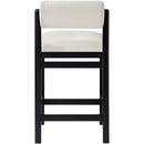  Meridian Roundhill Cream Linen Textured Fabric Upholstered Counter Stool IMAGE 5