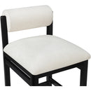  Color_Cream -- Roundhill Cream Linen Textured Fabric Upholstered Counter Stool IMAGE 6