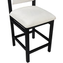  Color_Cream -- Roundhill Cream Linen Textured Fabric Upholstered Counter Stool IMAGE 7
