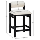  Color_Cream -- Roundhill Cream Linen Textured Fabric Upholstered Counter Stool IMAGE 8