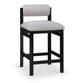  Color_Grey -- Roundhill Grey Linen Textured Fabric Upholstered Counter Stool IMAGE 1