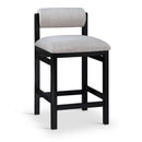  Color_Grey -- Roundhill Grey Linen Textured Fabric Upholstered Counter Stool IMAGE 1