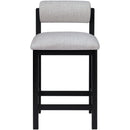  Color_Grey -- Roundhill Grey Linen Textured Fabric Upholstered Counter Stool IMAGE 3