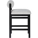  Color_Grey -- Roundhill Grey Linen Textured Fabric Upholstered Counter Stool IMAGE 4