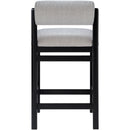  Color_Grey -- Roundhill Grey Linen Textured Fabric Upholstered Counter Stool IMAGE 5
