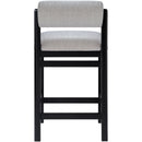  Meridian Roundhill Grey Linen Textured Fabric Upholstered Counter Stool IMAGE 5