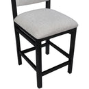  Meridian Roundhill Grey Linen Textured Fabric Upholstered Counter Stool IMAGE 7