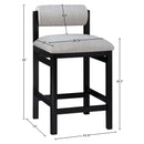  Color_Grey -- Roundhill Grey Linen Textured Fabric Upholstered Counter Stool IMAGE 8