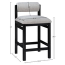  Meridian Roundhill Grey Linen Textured Fabric Upholstered Counter Stool IMAGE 8