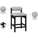  Color_Grey -- Roundhill Grey Linen Textured Fabric Upholstered Counter Stool IMAGE 9