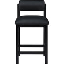  Meridian Roundhill Black Vegan Leather Upholstered Counter Stool IMAGE 3