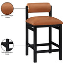  Meridian Roundhill Cognac Vegan Leather Upholstered Counter Stool IMAGE 10