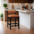  Meridian Roundhill Cognac Vegan Leather Upholstered Counter Stool IMAGE 2