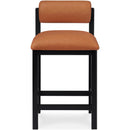  Color_Cognac -- Roundhill Cognac Vegan Leather Upholstered Counter Stool IMAGE 3