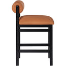  Meridian Roundhill Cognac Vegan Leather Upholstered Counter Stool IMAGE 4