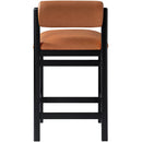  Meridian Roundhill Cognac Vegan Leather Upholstered Counter Stool IMAGE 5