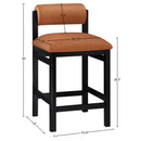  Color_Cognac -- Roundhill Cognac Vegan Leather Upholstered Counter Stool IMAGE 9