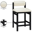  Color_Cream -- Roundhill Cream Vegan Leather Upholstered Counter Stool IMAGE 10