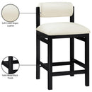  Meridian Roundhill Cream Vegan Leather Upholstered Counter Stool IMAGE 10