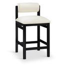  Color_Cream -- Roundhill Cream Vegan Leather Upholstered Counter Stool IMAGE 1