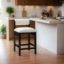  Color_Cream -- Roundhill Cream Vegan Leather Upholstered Counter Stool IMAGE 2