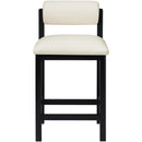  Color_Cream -- Roundhill Cream Vegan Leather Upholstered Counter Stool IMAGE 3