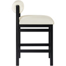  Color_Cream -- Roundhill Cream Vegan Leather Upholstered Counter Stool IMAGE 4