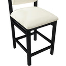  Color_Cream -- Roundhill Cream Vegan Leather Upholstered Counter Stool IMAGE 7