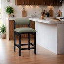  Color_Green -- Roundhill Green Vegan Leather Upholstered Counter Stool IMAGE 2