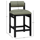  Color_Green -- Roundhill Green Vegan Leather Upholstered Counter Stool IMAGE 9