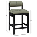  Meridian Roundhill Green Vegan Leather Upholstered Counter Stool IMAGE 9