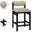  Meridian Roundhill Taupe Vegan Leather Upholstered Counter Stool IMAGE 10