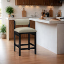  Meridian Roundhill Taupe Vegan Leather Upholstered Counter Stool IMAGE 2