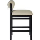  Meridian Roundhill Taupe Vegan Leather Upholstered Counter Stool IMAGE 4