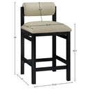  Meridian Roundhill Taupe Vegan Leather Upholstered Counter Stool IMAGE 9