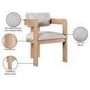  Meridian Sacha Beige Linen Textured Fabric Upholstered Dining Chair IMAGE 10