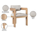  Color_Beige -- Sacha Beige Linen Textured Fabric Upholstered Dining Chair IMAGE 10