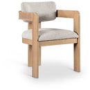  Color_Beige -- Sacha Beige Linen Textured Fabric Upholstered Dining Chair IMAGE 1
