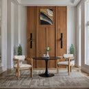  Color_Beige -- Sacha Beige Linen Textured Fabric Upholstered Dining Chair IMAGE 2