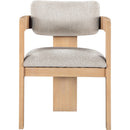  Color_Beige -- Sacha Beige Linen Textured Fabric Upholstered Dining Chair IMAGE 3